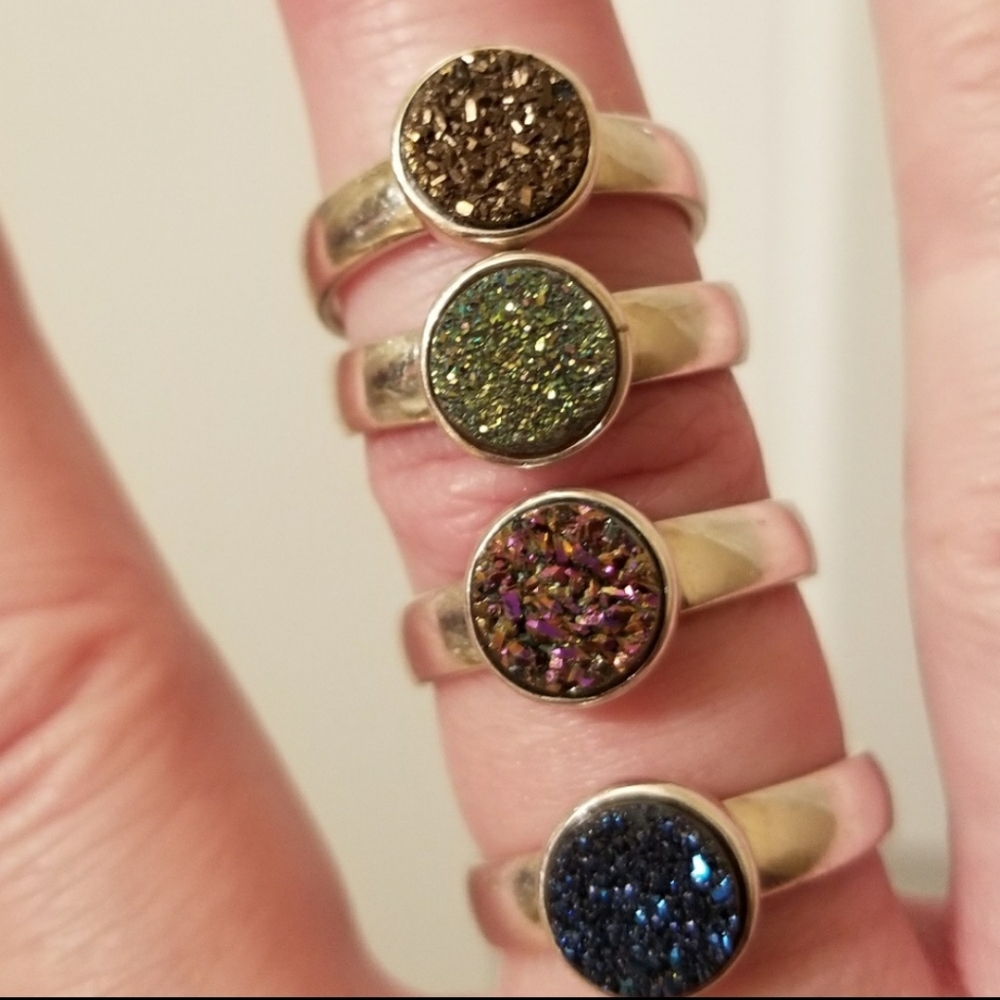 Druzy Quartz & Sterling Silver ring